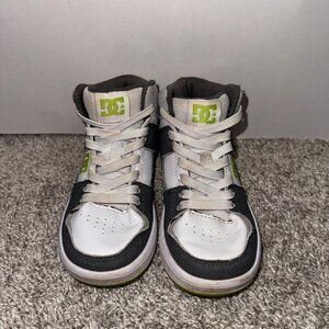 Toddler 10.5 DC Cure High-Top Skate Shoes Grey White Green